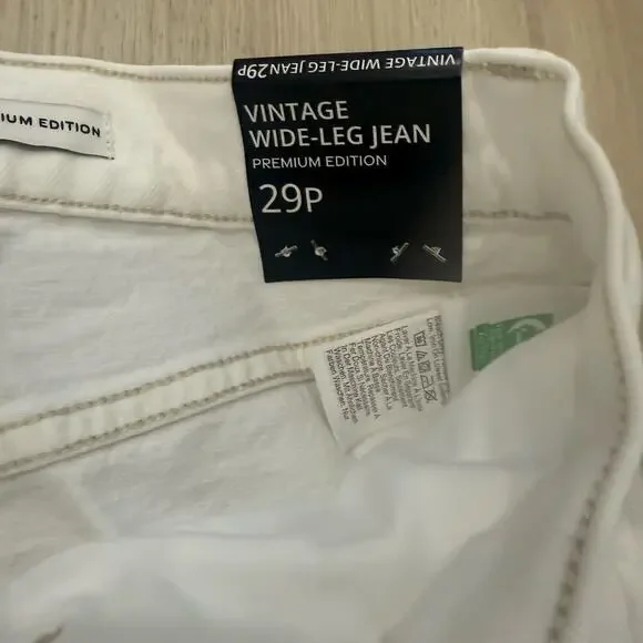 NWT J.Crew Factory Premium Edition Vintage Wide Leg Jean in White 29P Petite - Picture 5 of 7